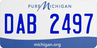 MI license plate DAB2497
