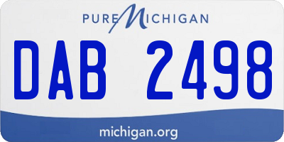 MI license plate DAB2498
