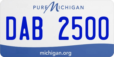 MI license plate DAB2500