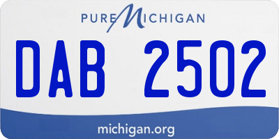 MI license plate DAB2502