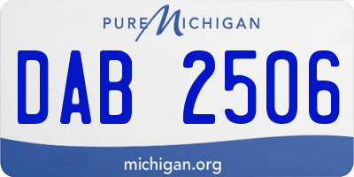 MI license plate DAB2506