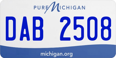 MI license plate DAB2508