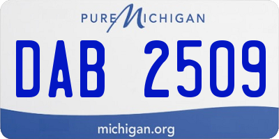 MI license plate DAB2509