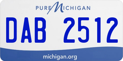 MI license plate DAB2512