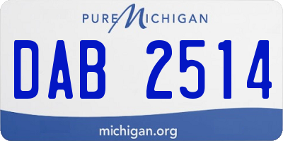 MI license plate DAB2514