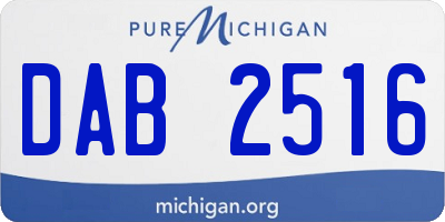 MI license plate DAB2516