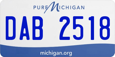 MI license plate DAB2518