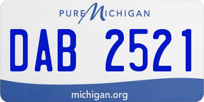 MI license plate DAB2521