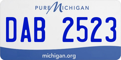 MI license plate DAB2523