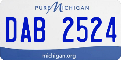 MI license plate DAB2524