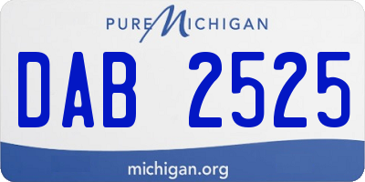 MI license plate DAB2525