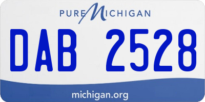 MI license plate DAB2528