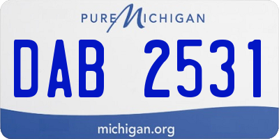 MI license plate DAB2531