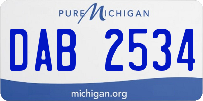 MI license plate DAB2534