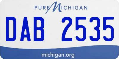 MI license plate DAB2535