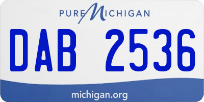 MI license plate DAB2536