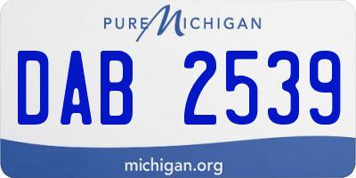 MI license plate DAB2539