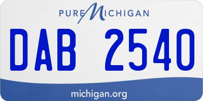 MI license plate DAB2540