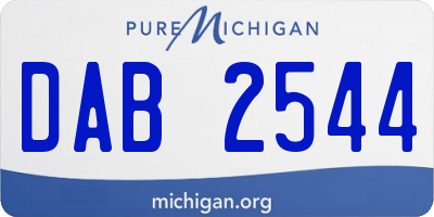 MI license plate DAB2544