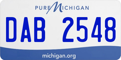 MI license plate DAB2548
