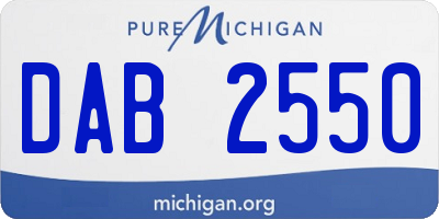 MI license plate DAB2550