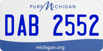 MI license plate DAB2552