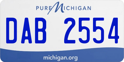 MI license plate DAB2554