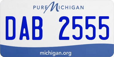 MI license plate DAB2555