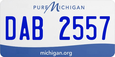 MI license plate DAB2557