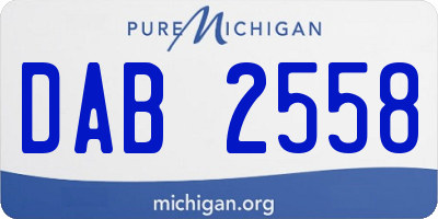 MI license plate DAB2558