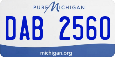 MI license plate DAB2560