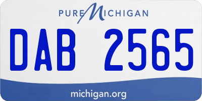 MI license plate DAB2565