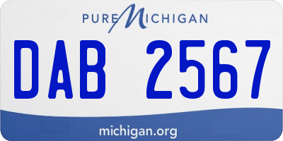 MI license plate DAB2567