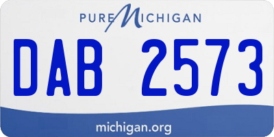 MI license plate DAB2573