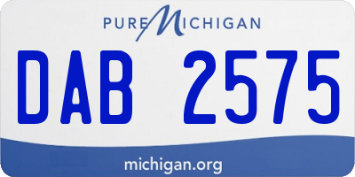MI license plate DAB2575