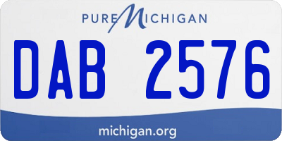 MI license plate DAB2576