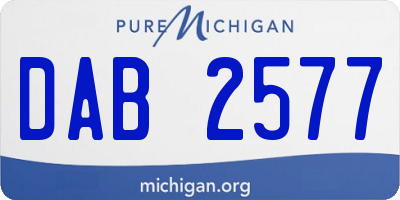 MI license plate DAB2577