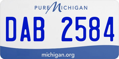 MI license plate DAB2584