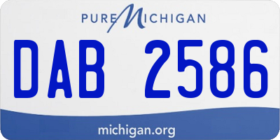 MI license plate DAB2586