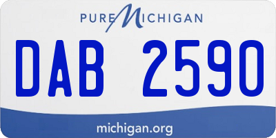 MI license plate DAB2590