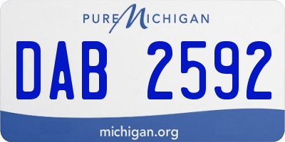 MI license plate DAB2592