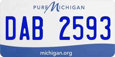 MI license plate DAB2593