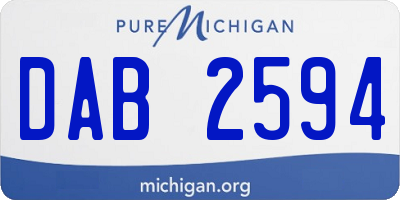 MI license plate DAB2594