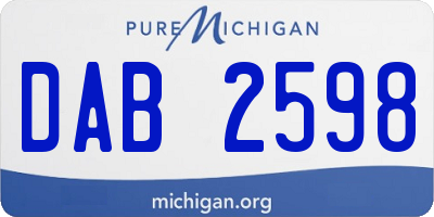 MI license plate DAB2598