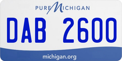 MI license plate DAB2600