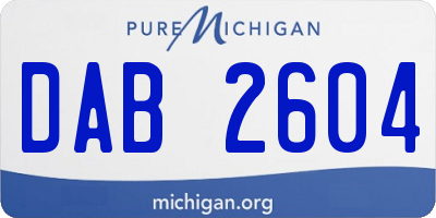 MI license plate DAB2604