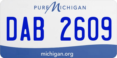 MI license plate DAB2609