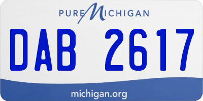 MI license plate DAB2617