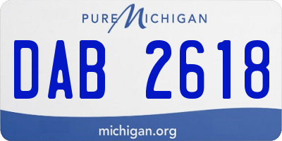 MI license plate DAB2618