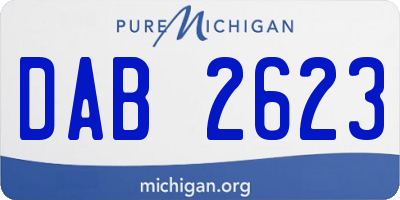 MI license plate DAB2623